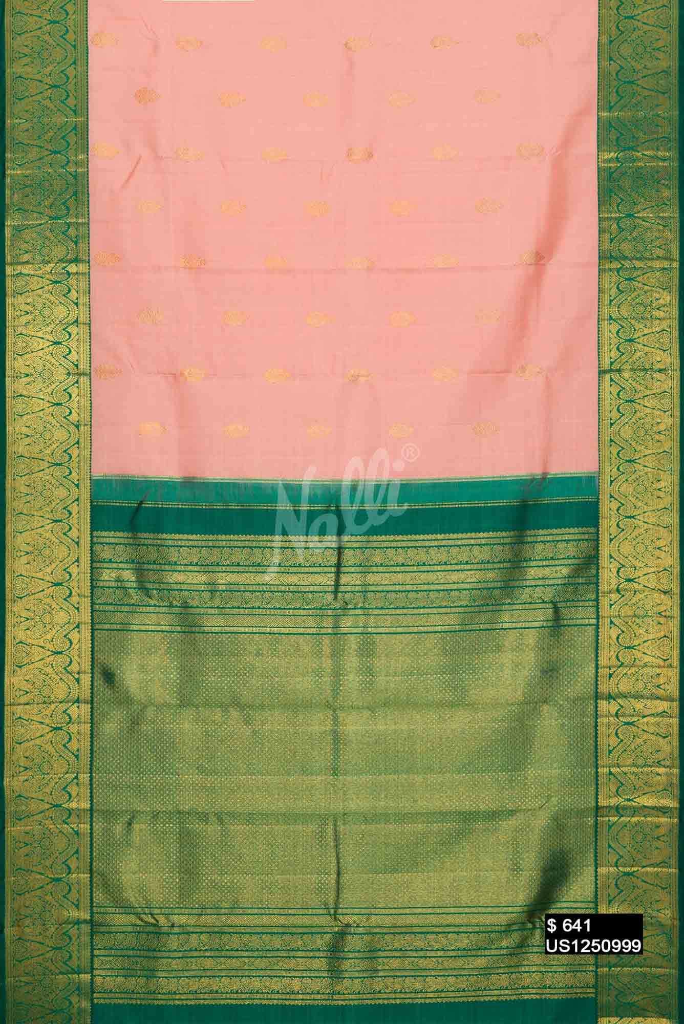 Peach Kanchipuram Silk Saree