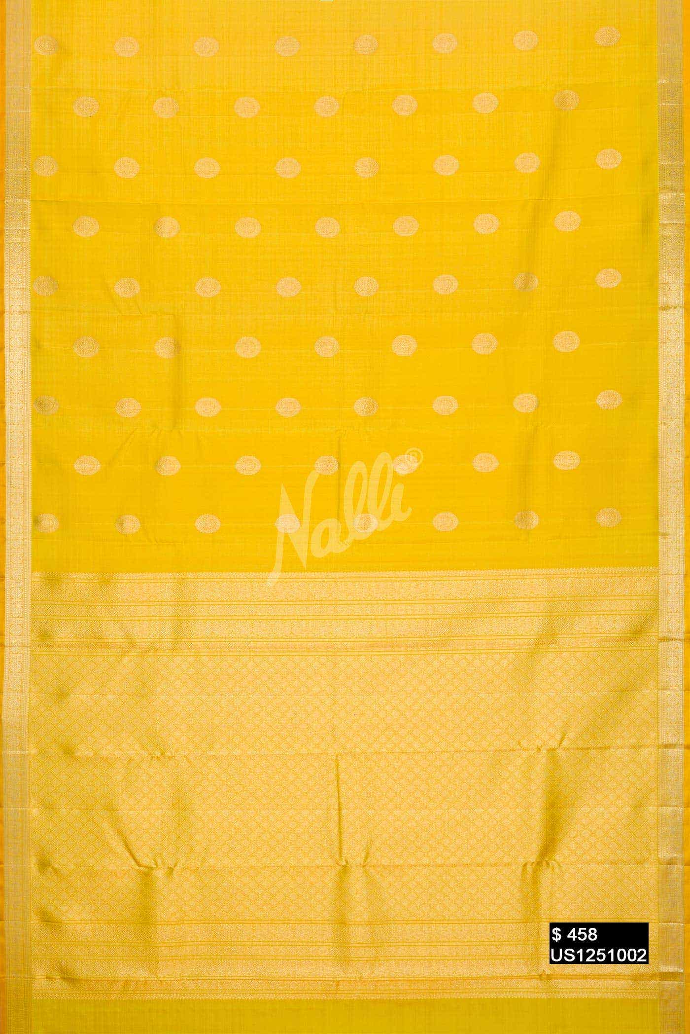 Yellow Kanchipuram Silk Saree
