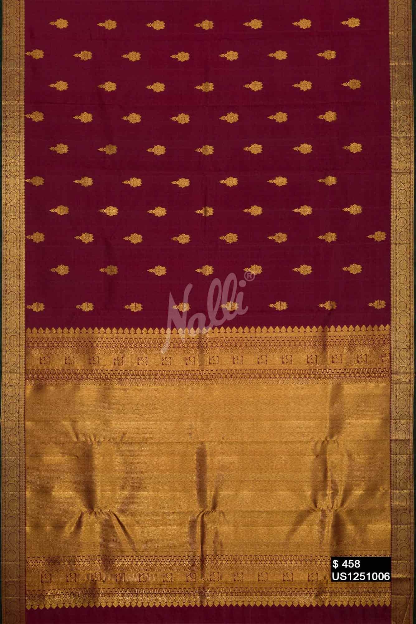 Maroon Kanchipuram Silk Saree