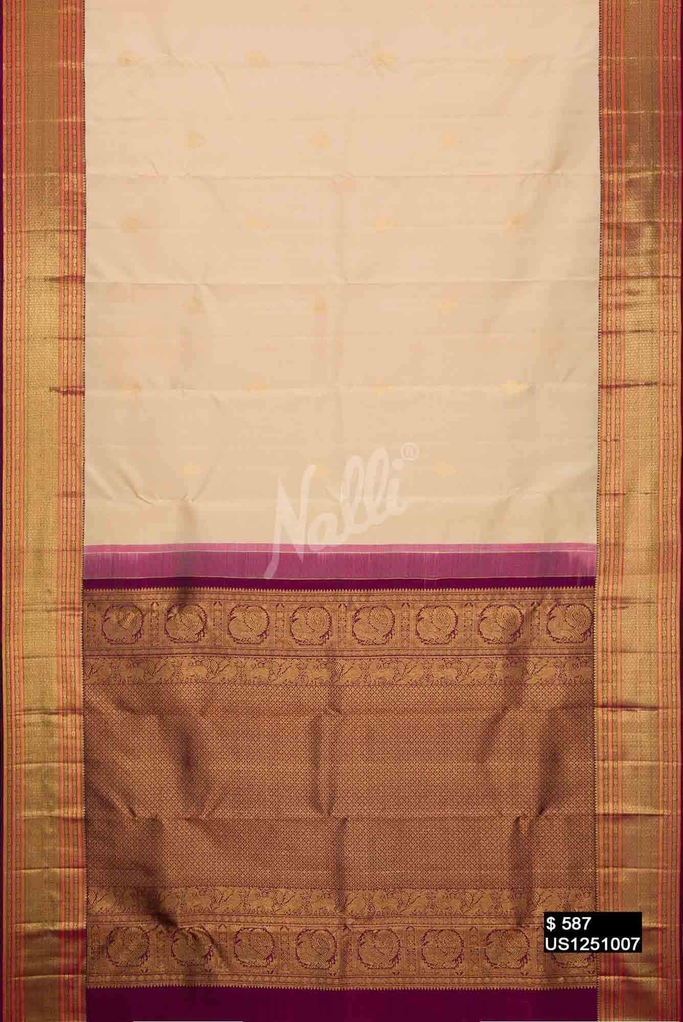 Sandal Kanchipuram Silk Saree