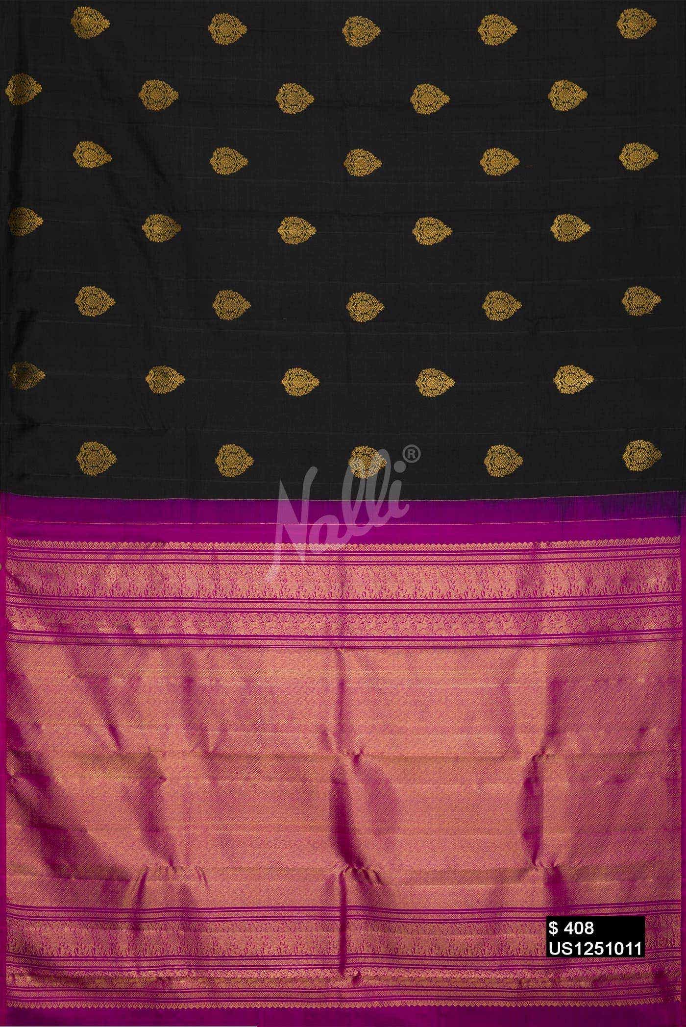 Black Kanchipuram Silk Saree