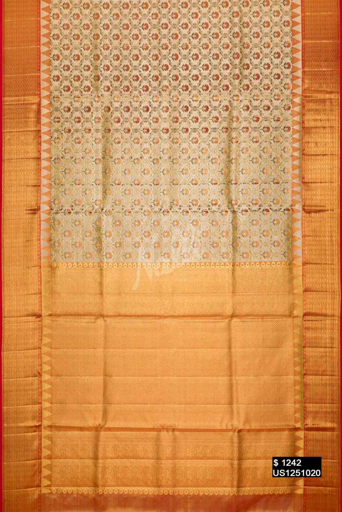 Gold Kanchipuram Tissue Silk Saree