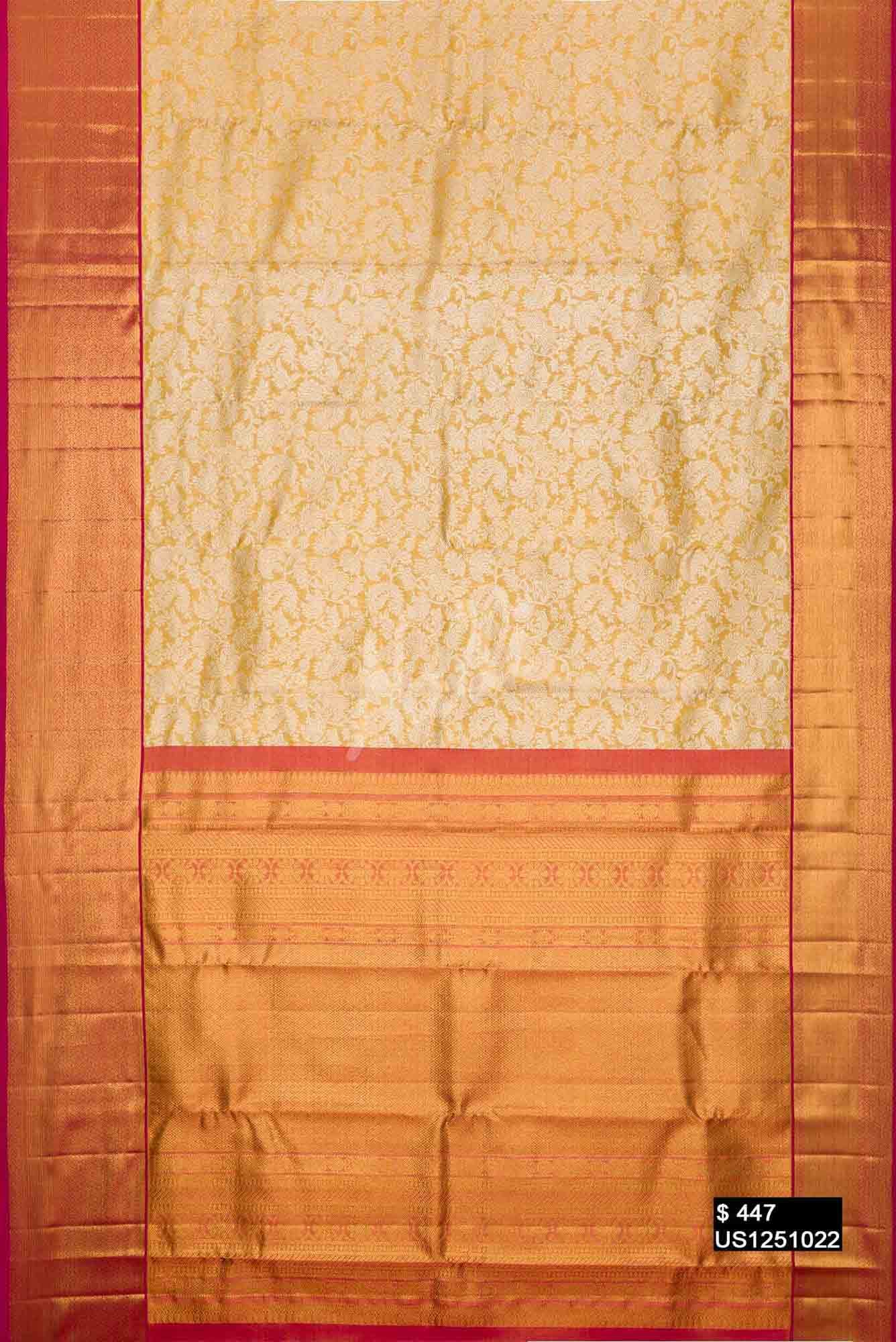 Gold Kanchipuram Tissue Silk Saree