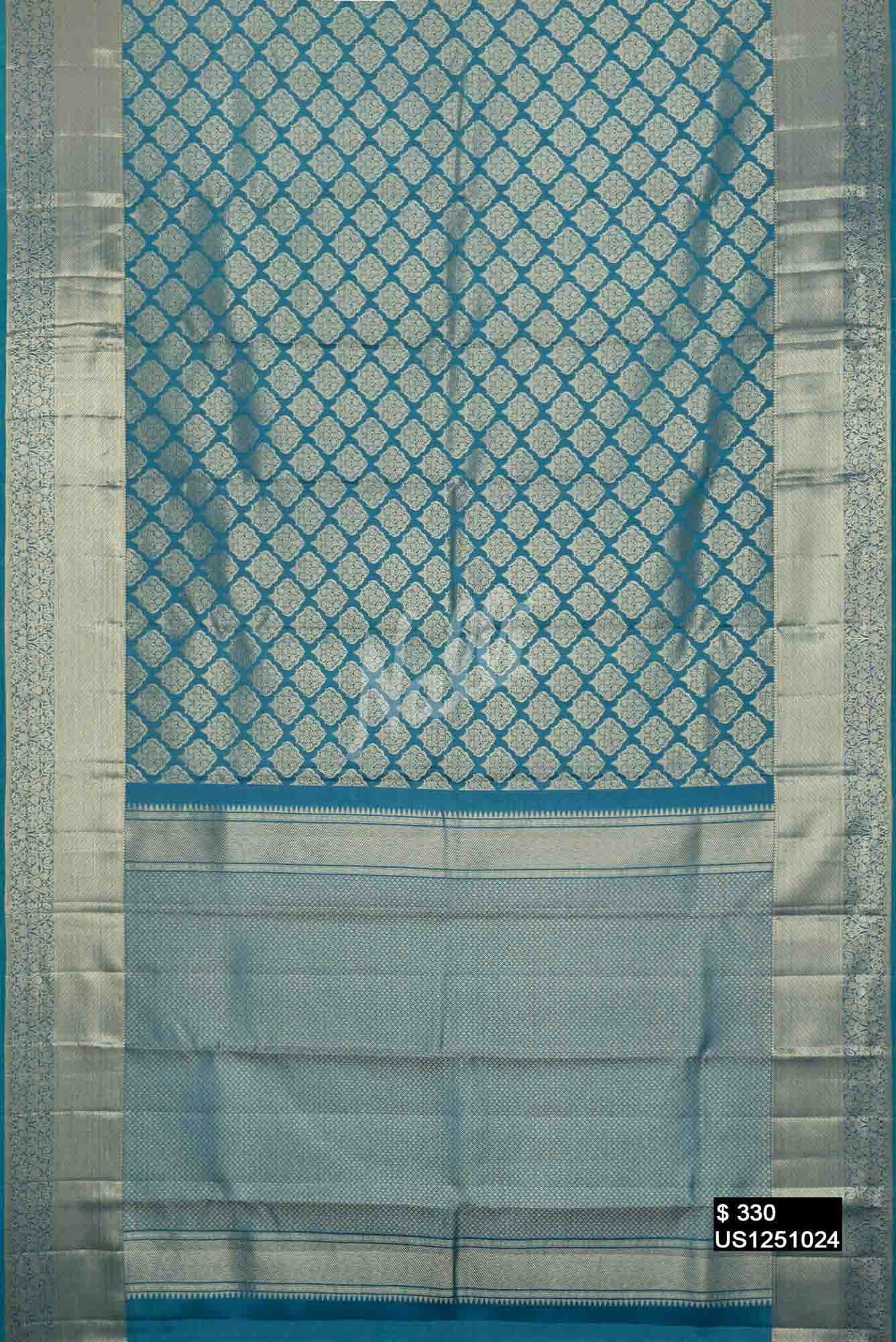 Maya Blue Kanchipuram Silk Saree