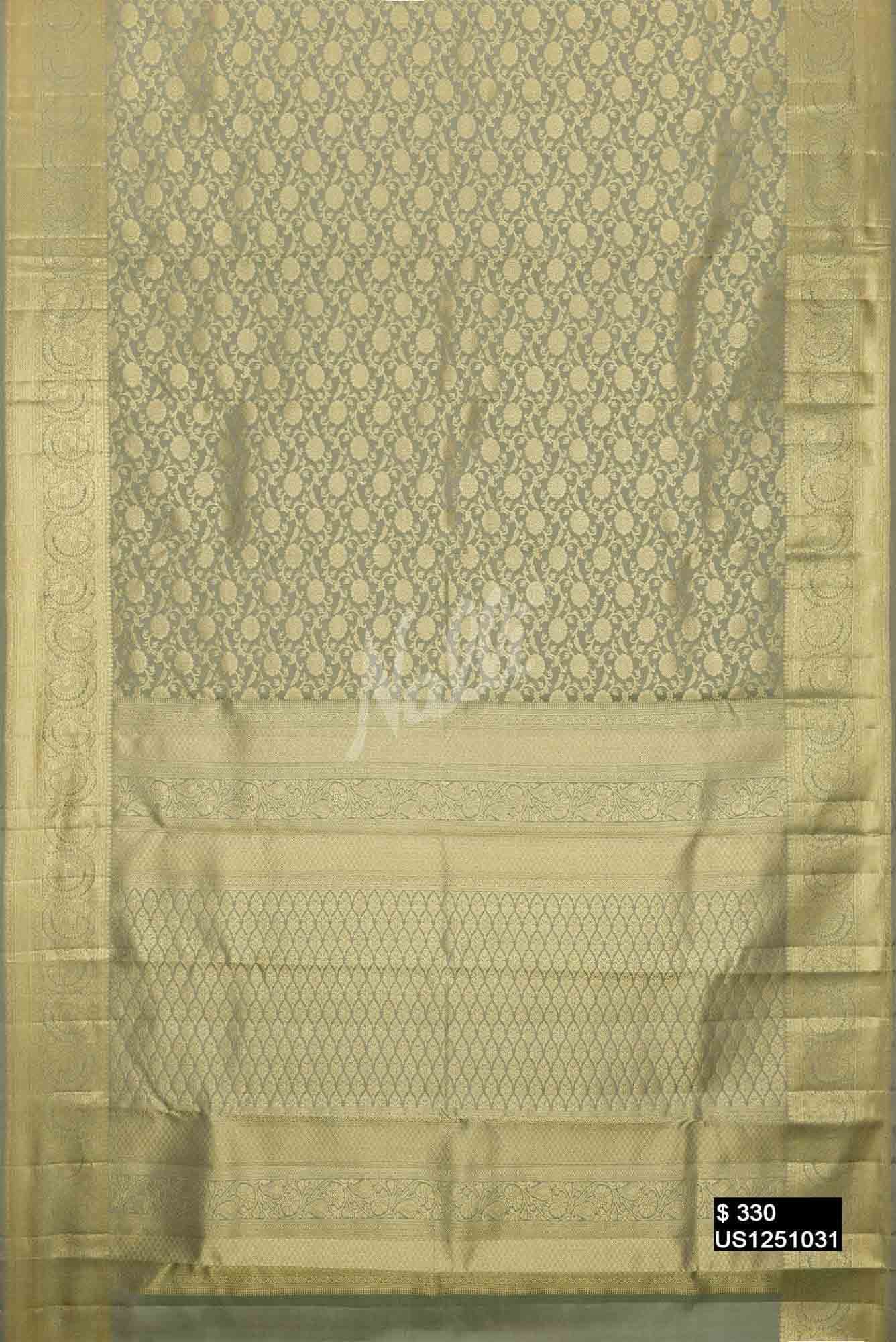 Pista Green Kanchipuram Silk Saree