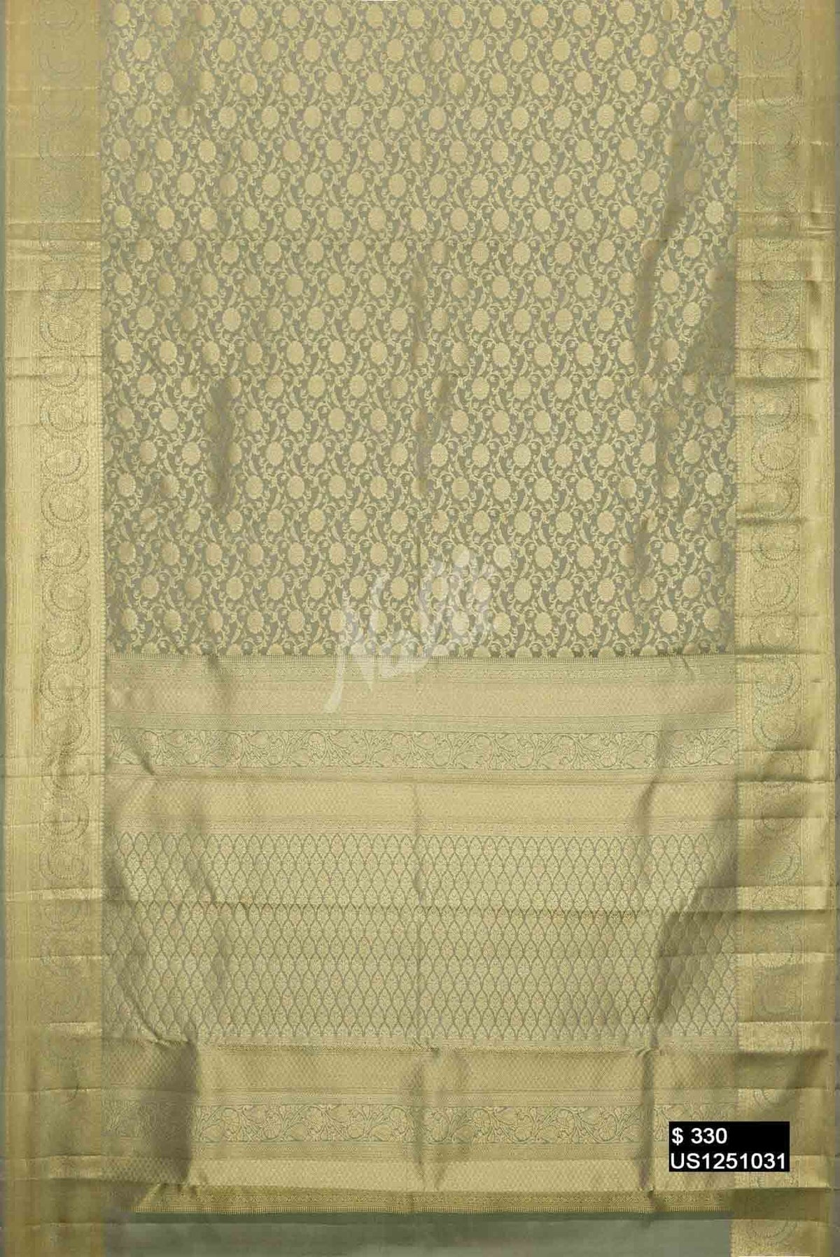 Pista Green Kanchipuram Silk Saree