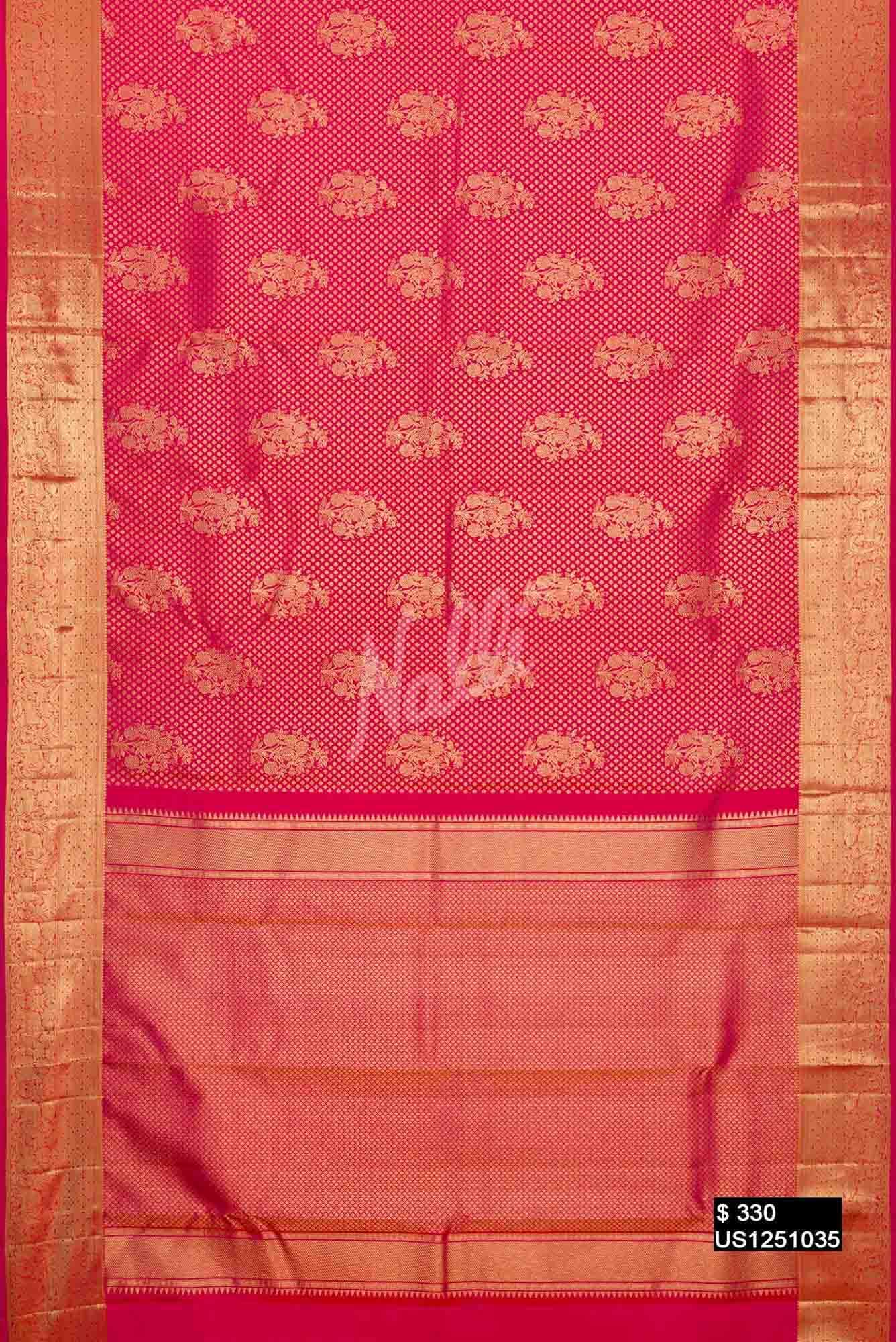Pink Kanchipuram Silk Saree