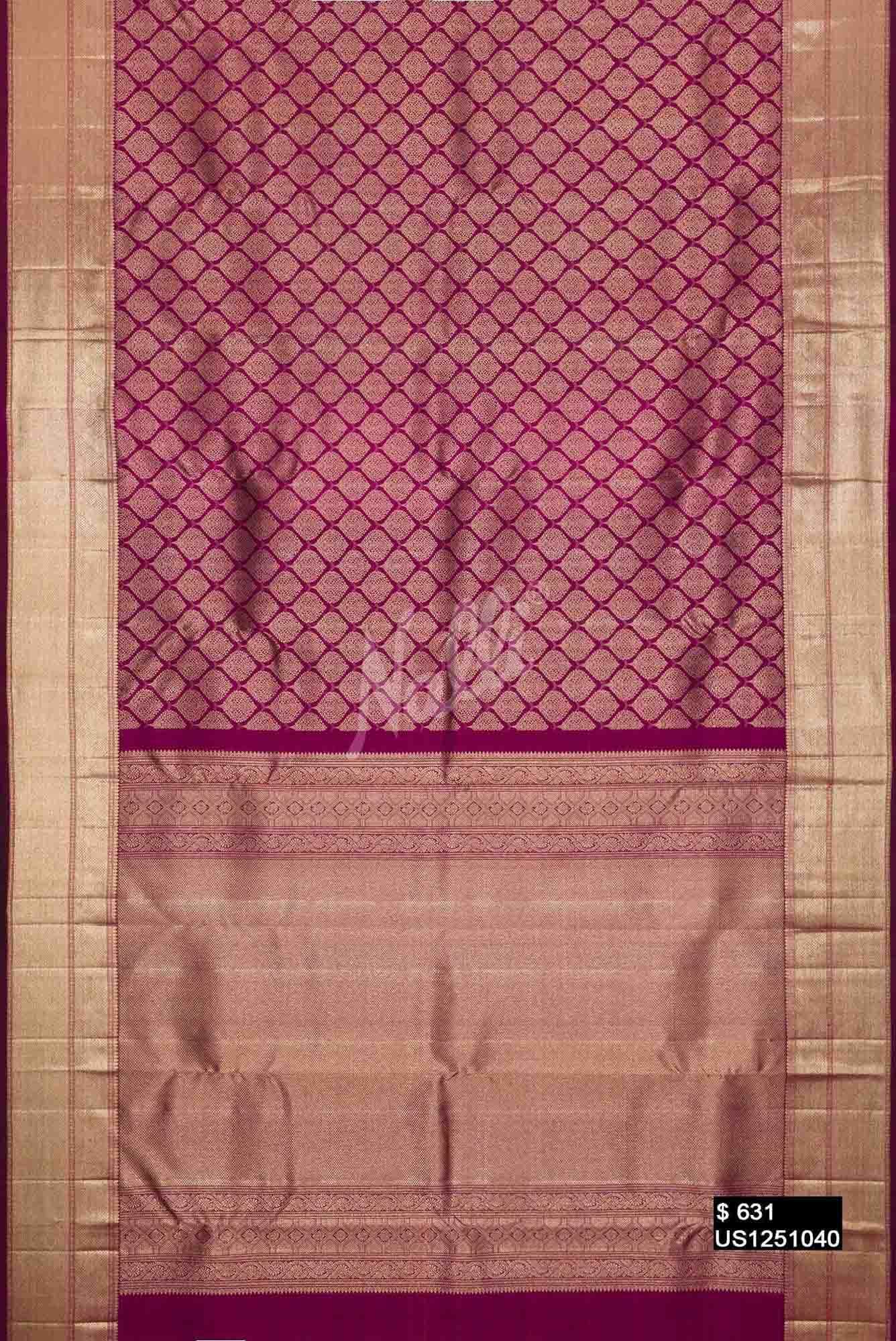 Magenta Kanchipuram Silk Saree