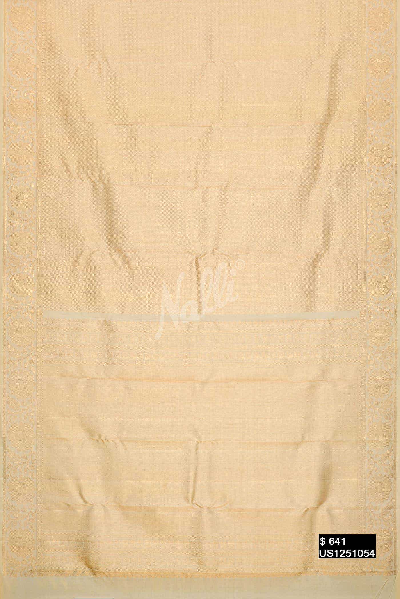 Off White Kanchipuram Silk Saree