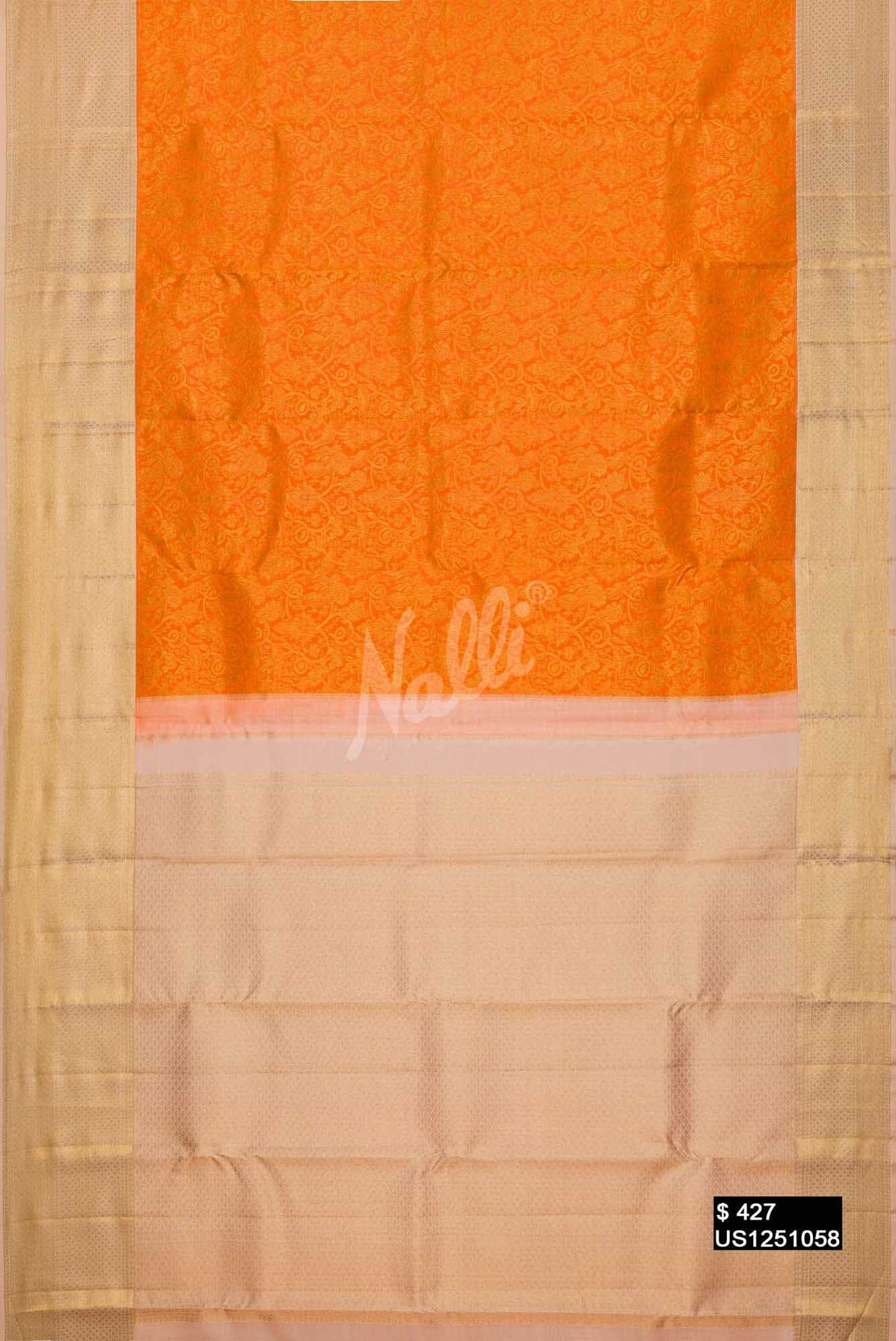 Orange Kanchipuram Silk Saree