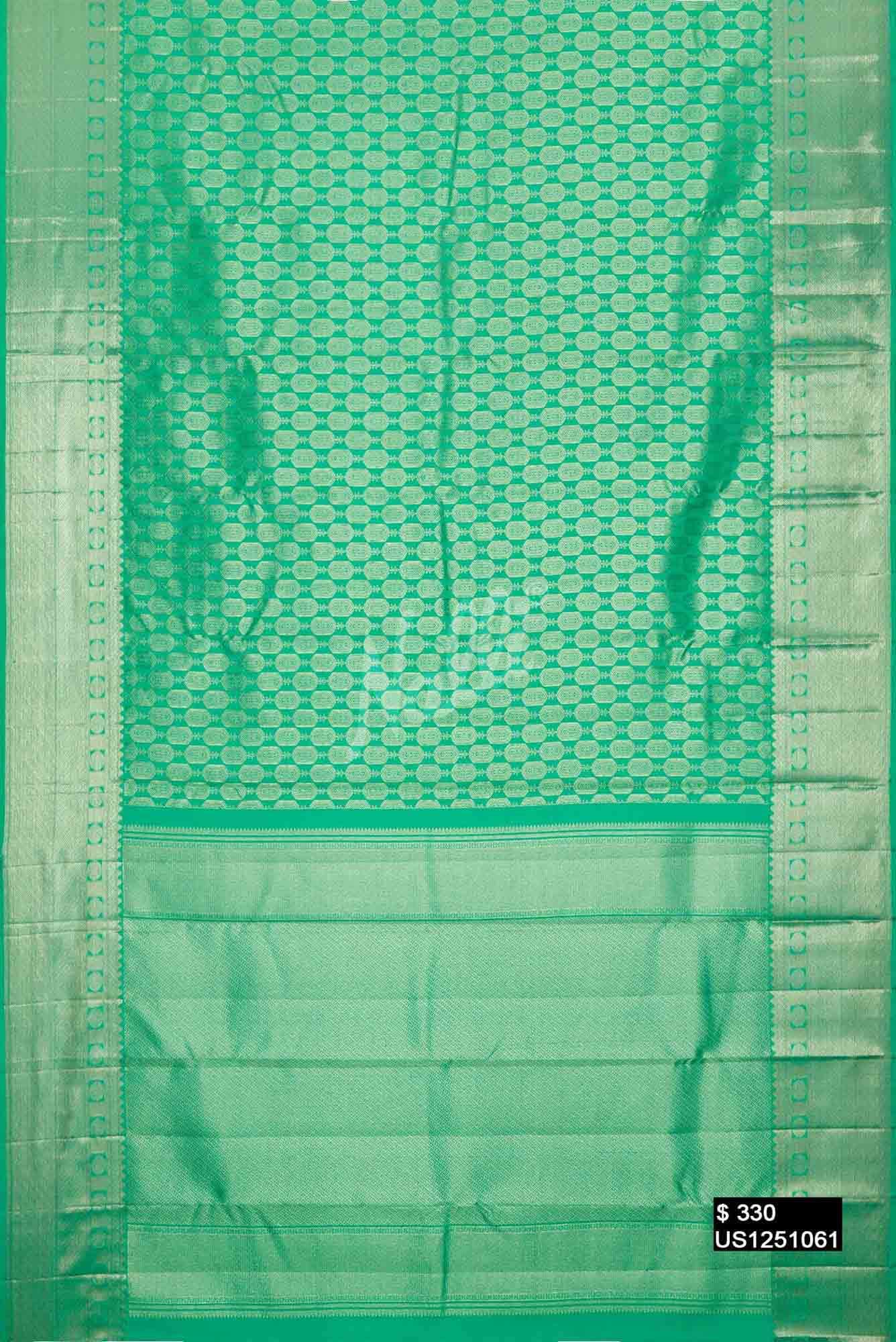 Sea Green Kanchipuram Silk Saree