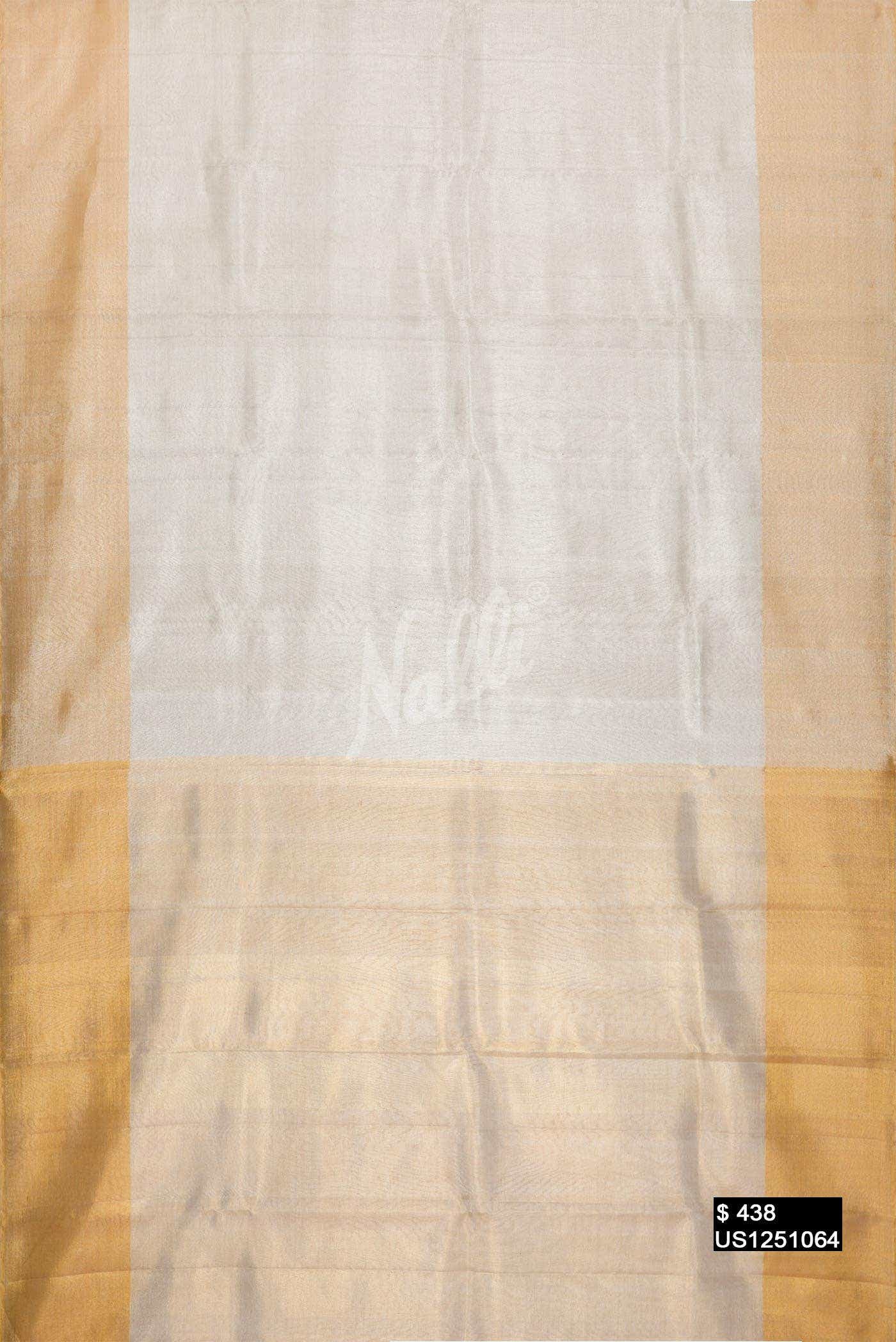 Silver Kanchipuram Tissue Silk Saree