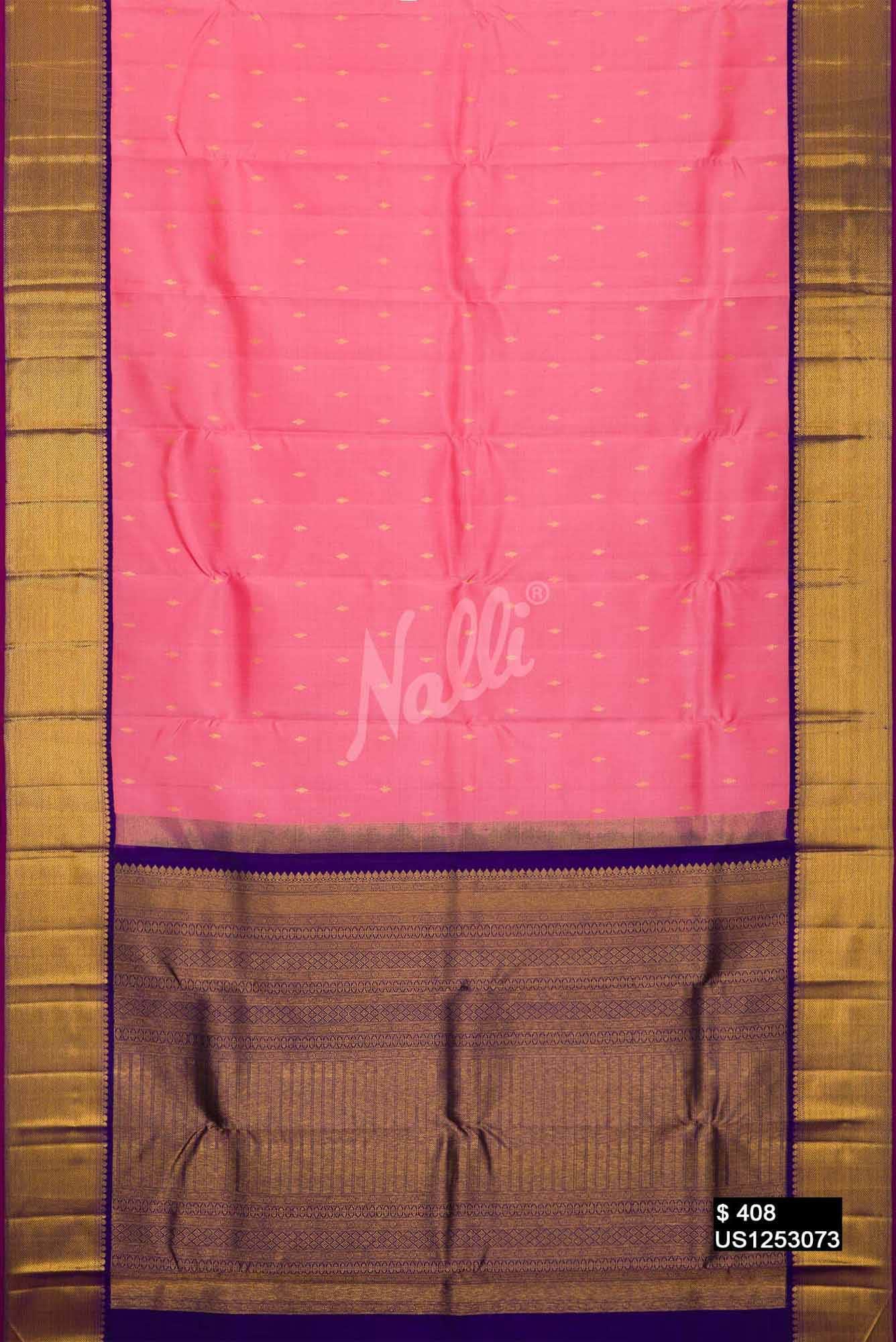 Peach Kanchipuram Silk Saree