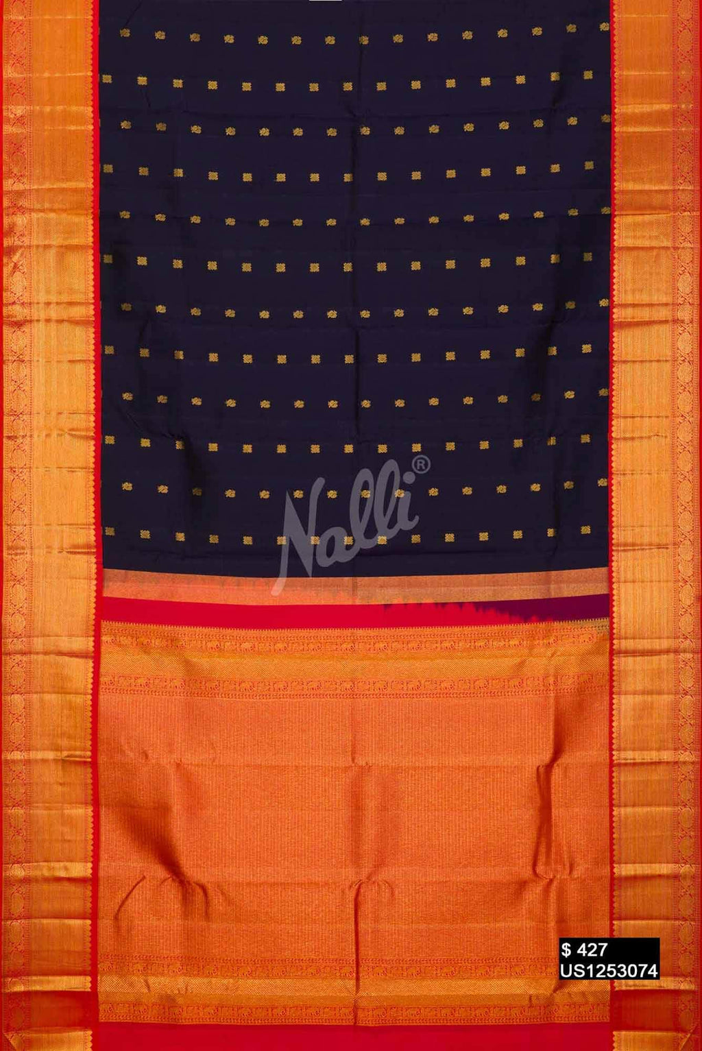 Navy Blue Kanchipuram Silk Saree