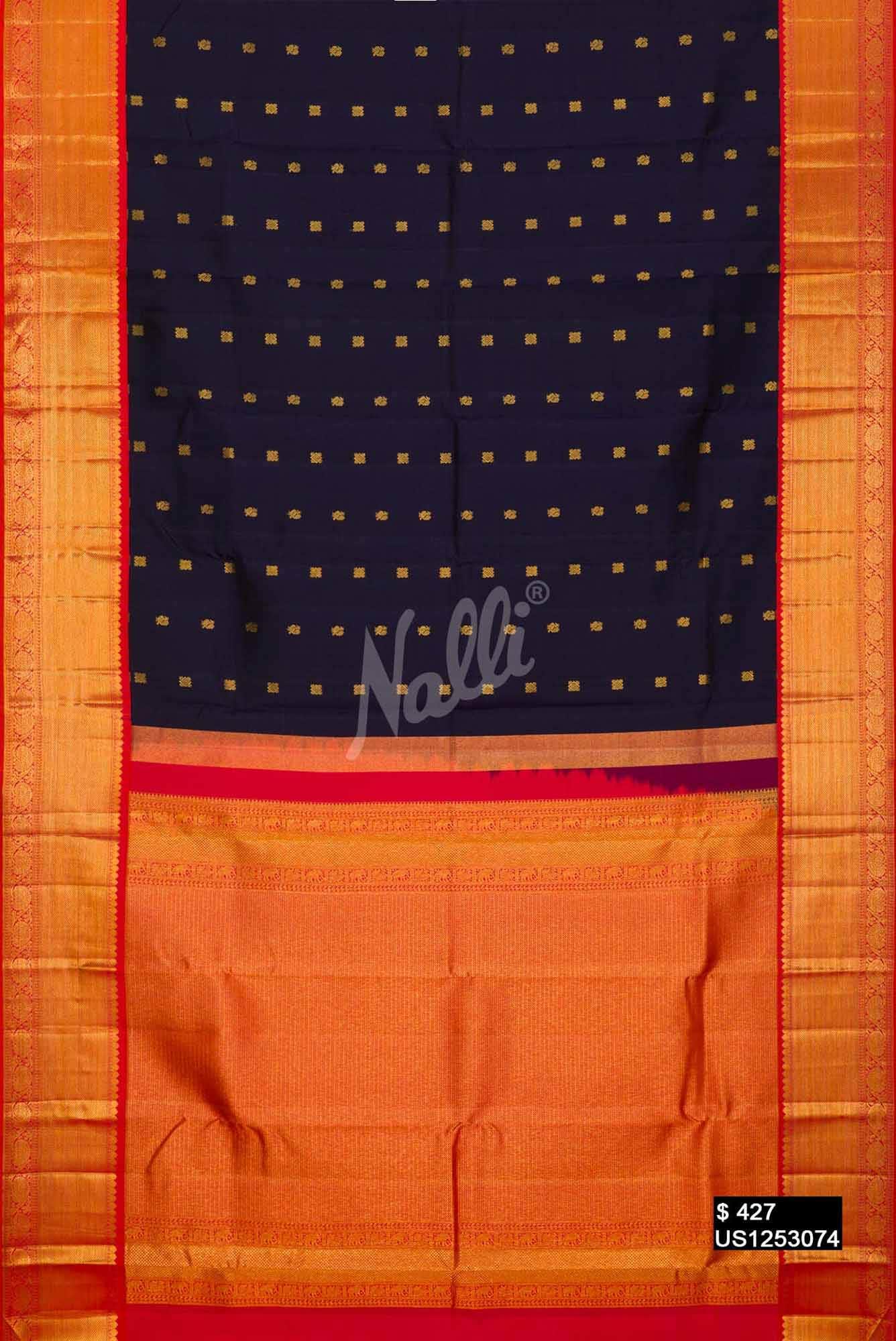 Navy Blue Kanchipuram Silk Saree