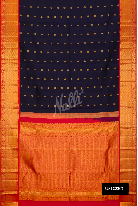 Navy Blue Kanchipuram Silk Saree