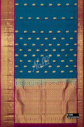 Peacock Blue Kanchipuram Silk Saree