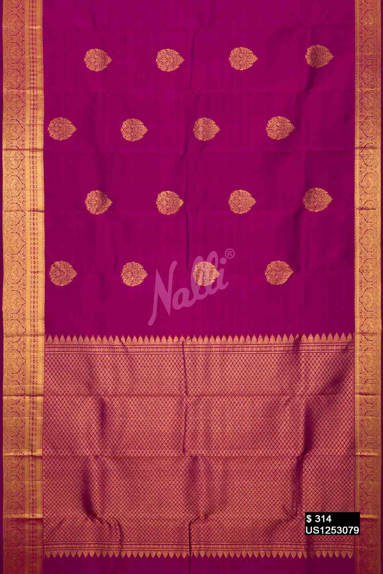 Purple Kanchipuram Silk Saree