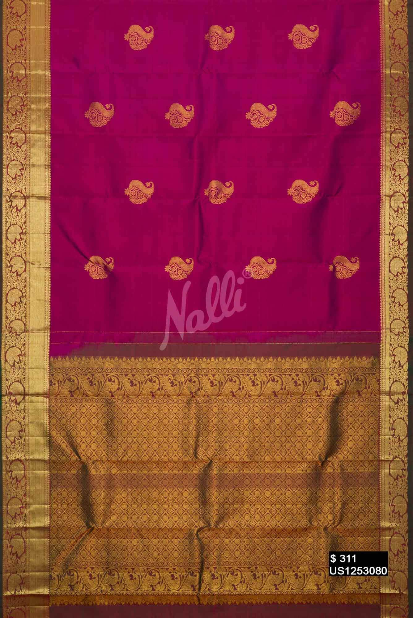 Purple Kanchipuram Silk Saree