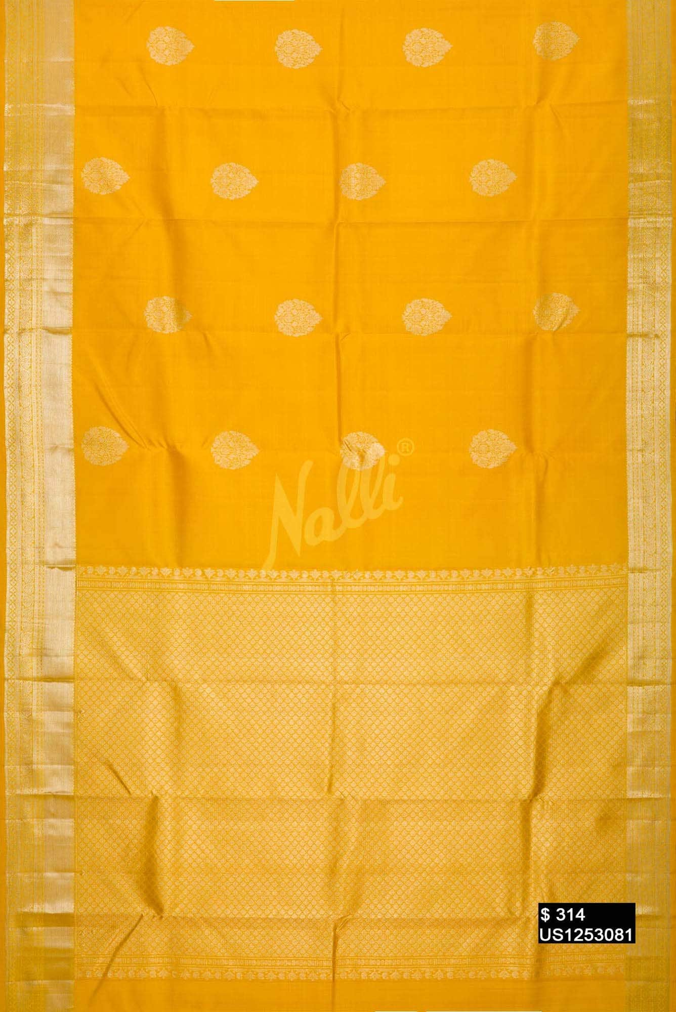 Yellow Kanchipuram Silk Saree