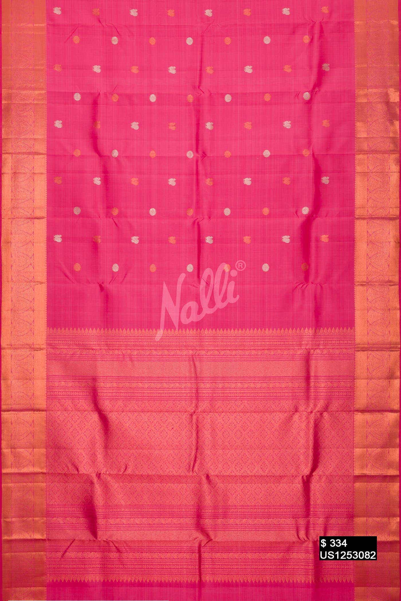 Pink Kanchipuram Silk Saree
