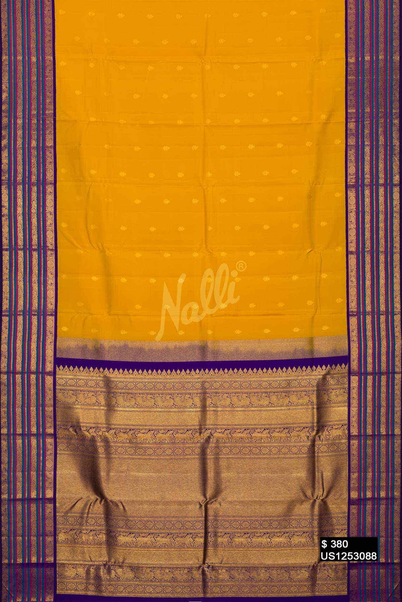 Yellow Kanchipuram Silk Saree
