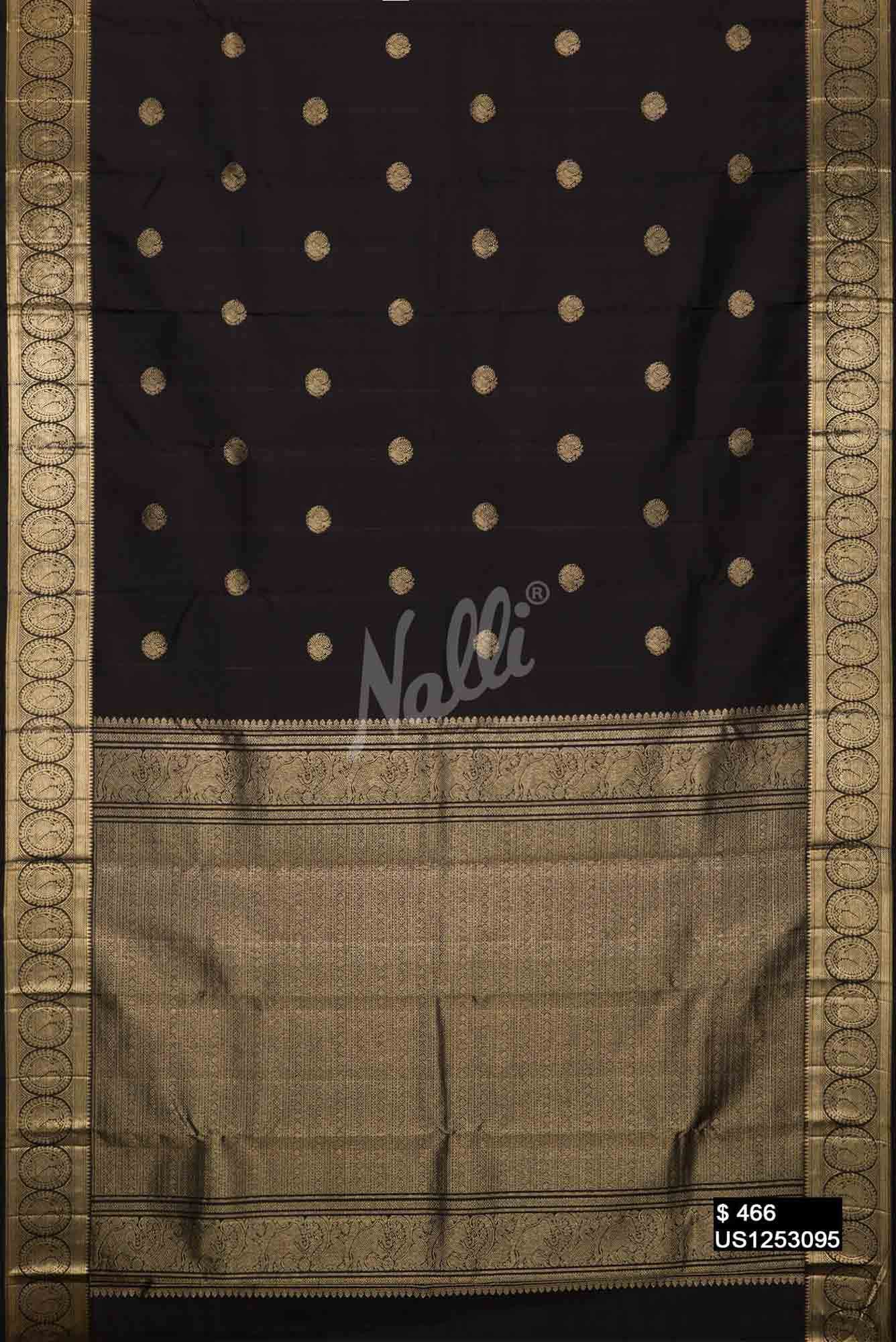 Black Kanchipuram Silk Saree