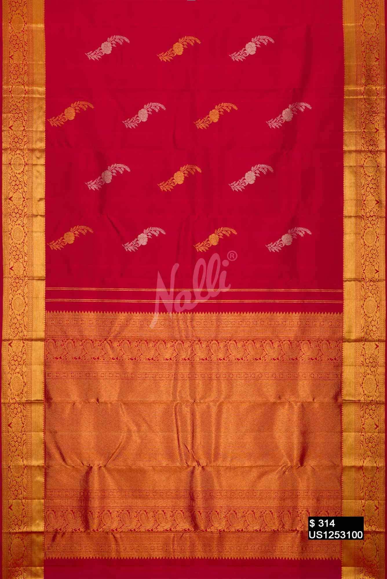 Maroon Kanchipuram Silk Saree