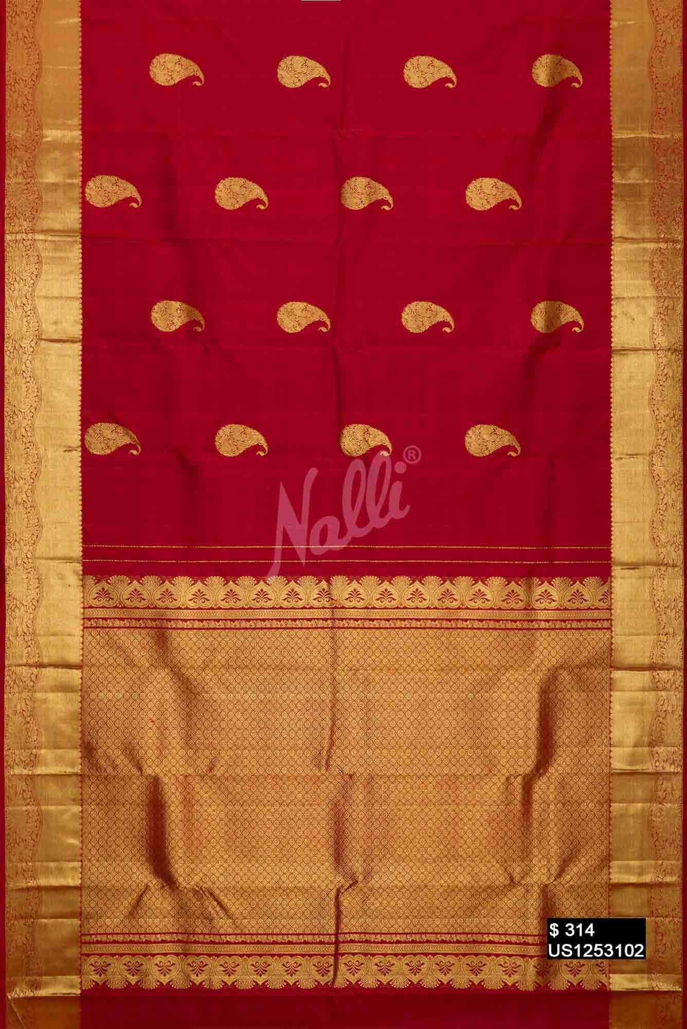 Maroon Kanchipuram Silk Saree