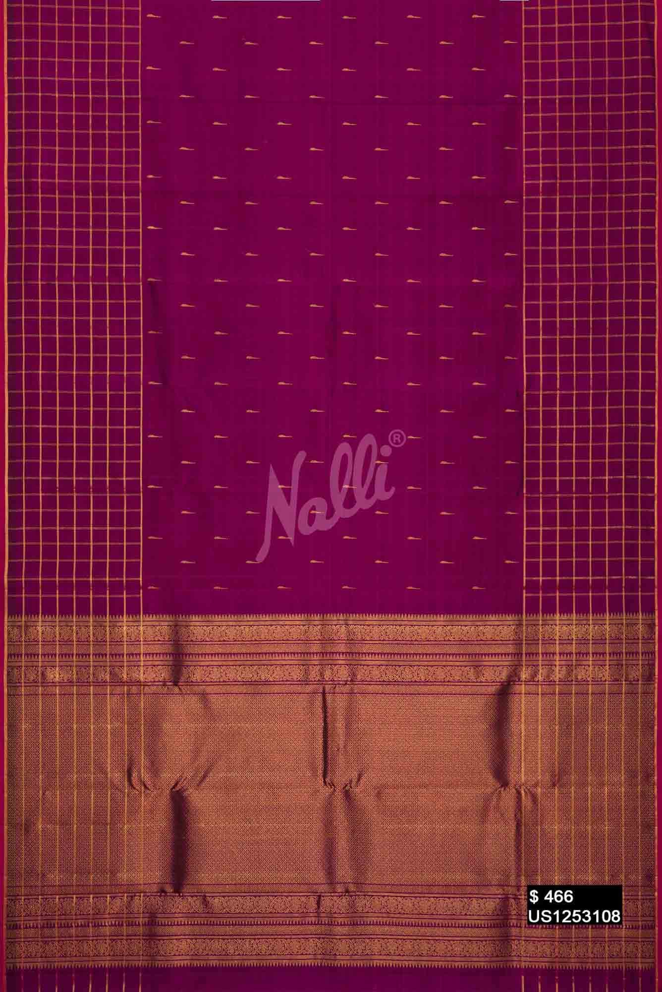 Purple Kanchipuram Silk Saree