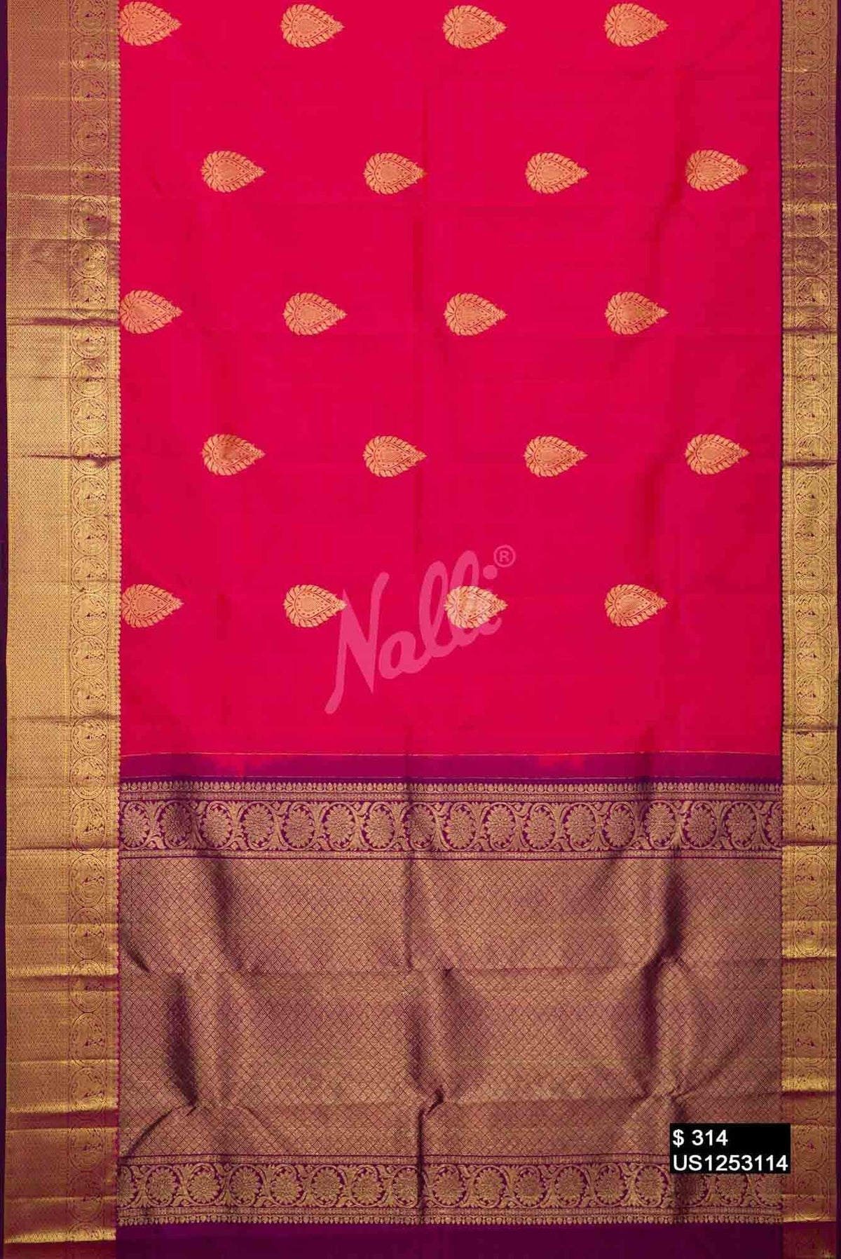 Orange Kanchipuram Silk Saree