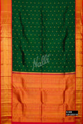 Bottle Green Kanchipuram Silk Saree