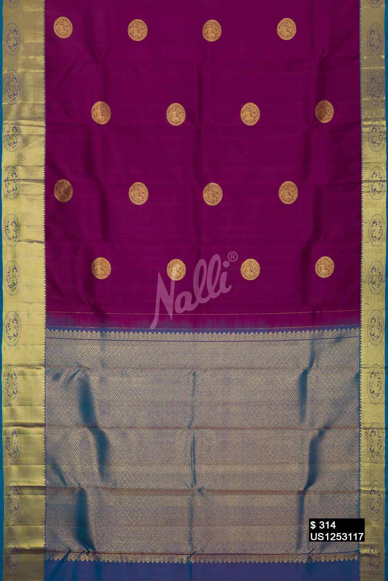 Purple Kanchipuram Silk Saree