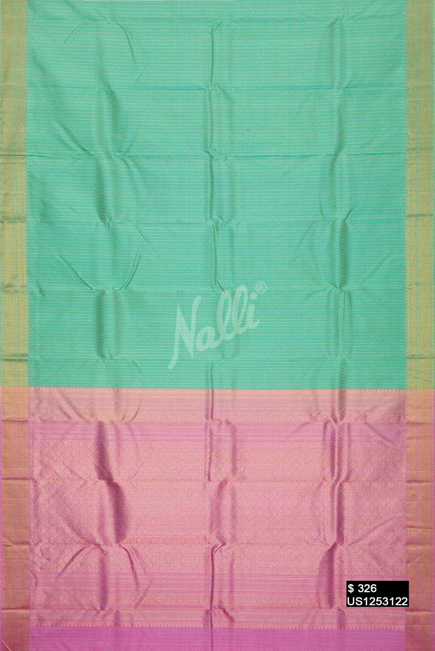Sea Green Kanchipuram Silk Saree