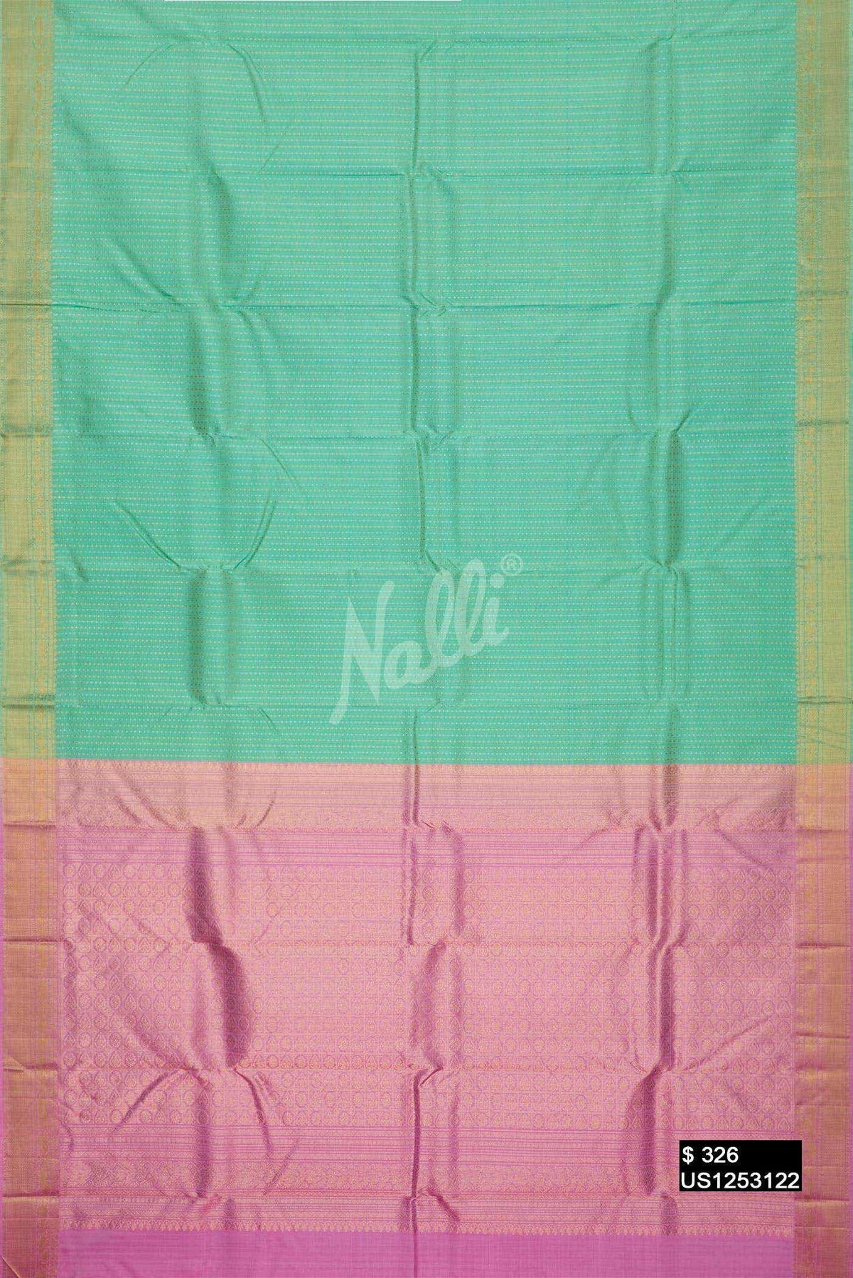 Sea Green Kanchipuram Silk Saree