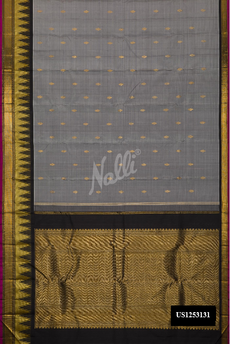 Grey Kanchipuram Silk Saree
