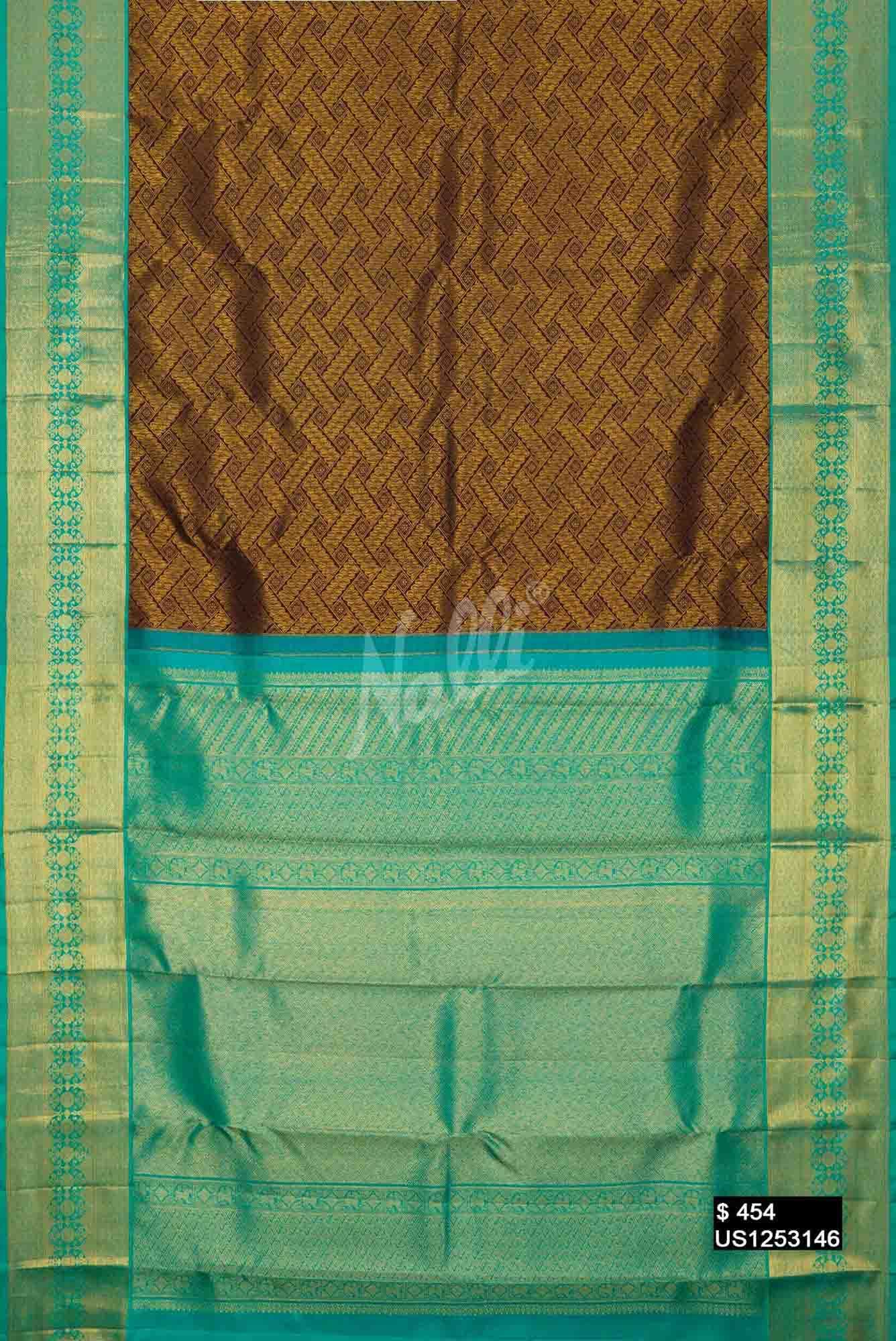 Brown Kanchipuram Silk Saree