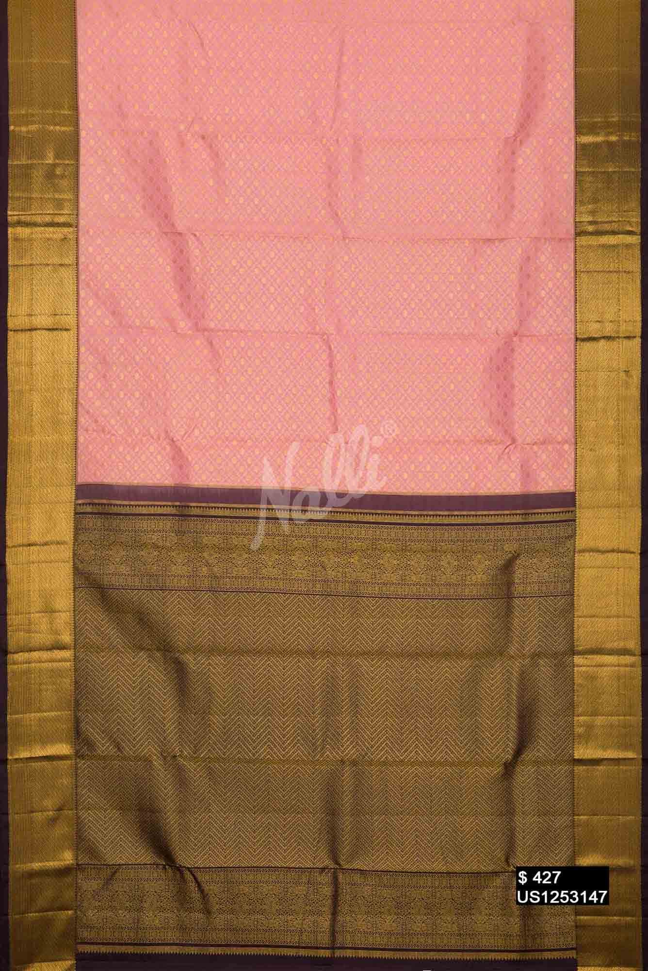 Pink Kanchipuram Silk Saree
