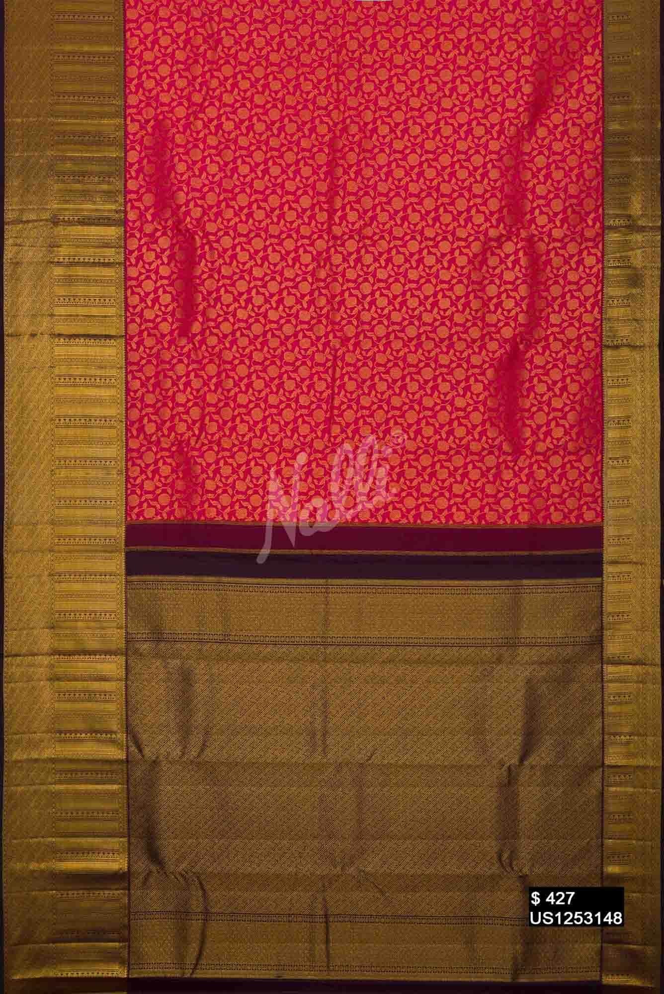 Pink Kanchipuram Silk Saree