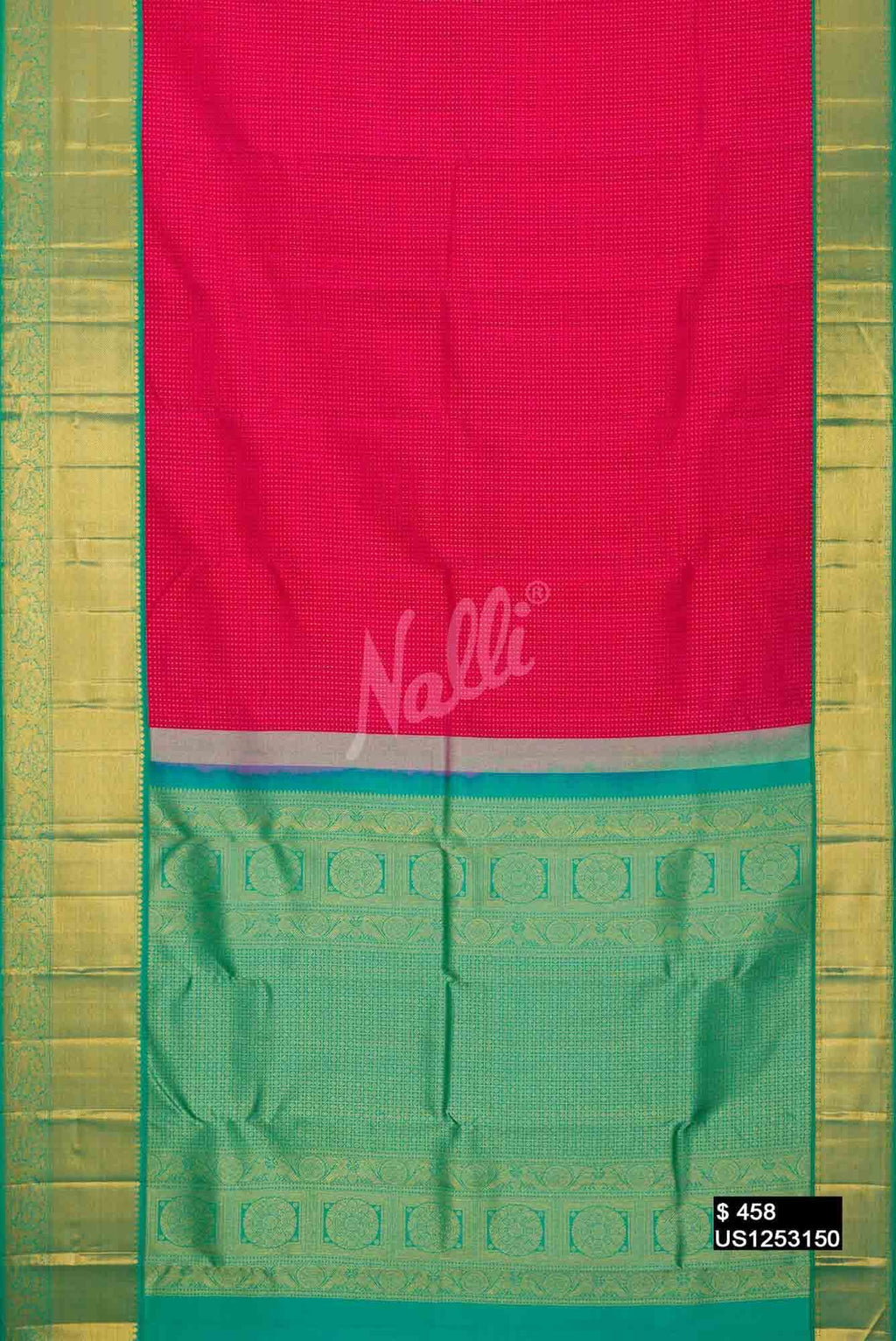 Sea Green Kanchipuram Silk Saree