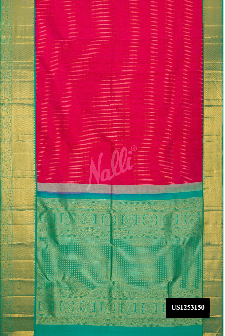 Sea Green Kanchipuram Silk Saree