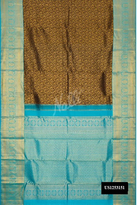 Brown Kanchipuram Silk Saree