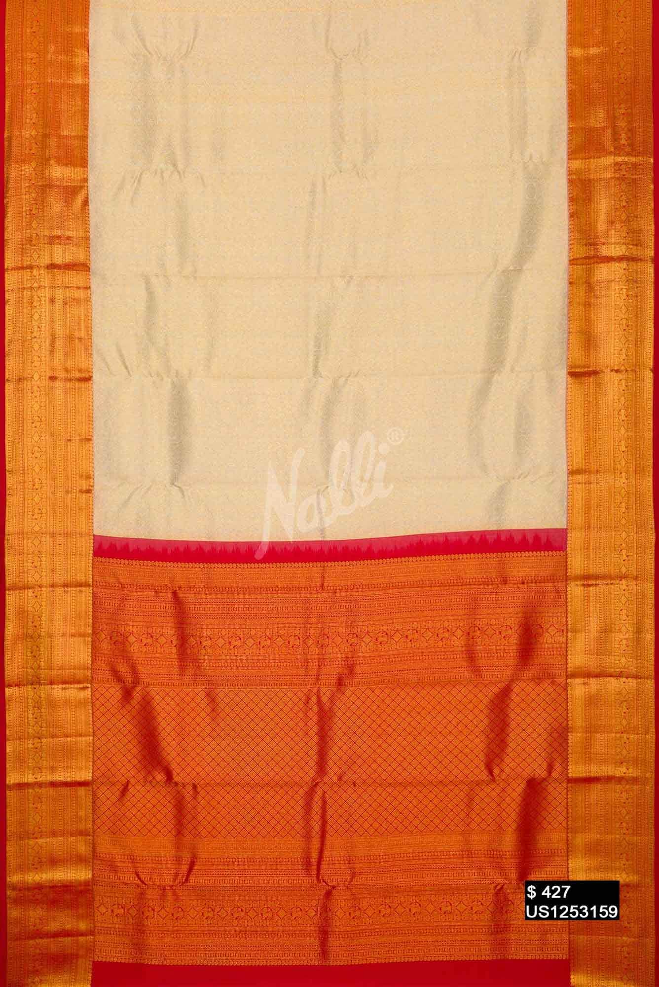 Sandal Kanchipuram Silk Saree