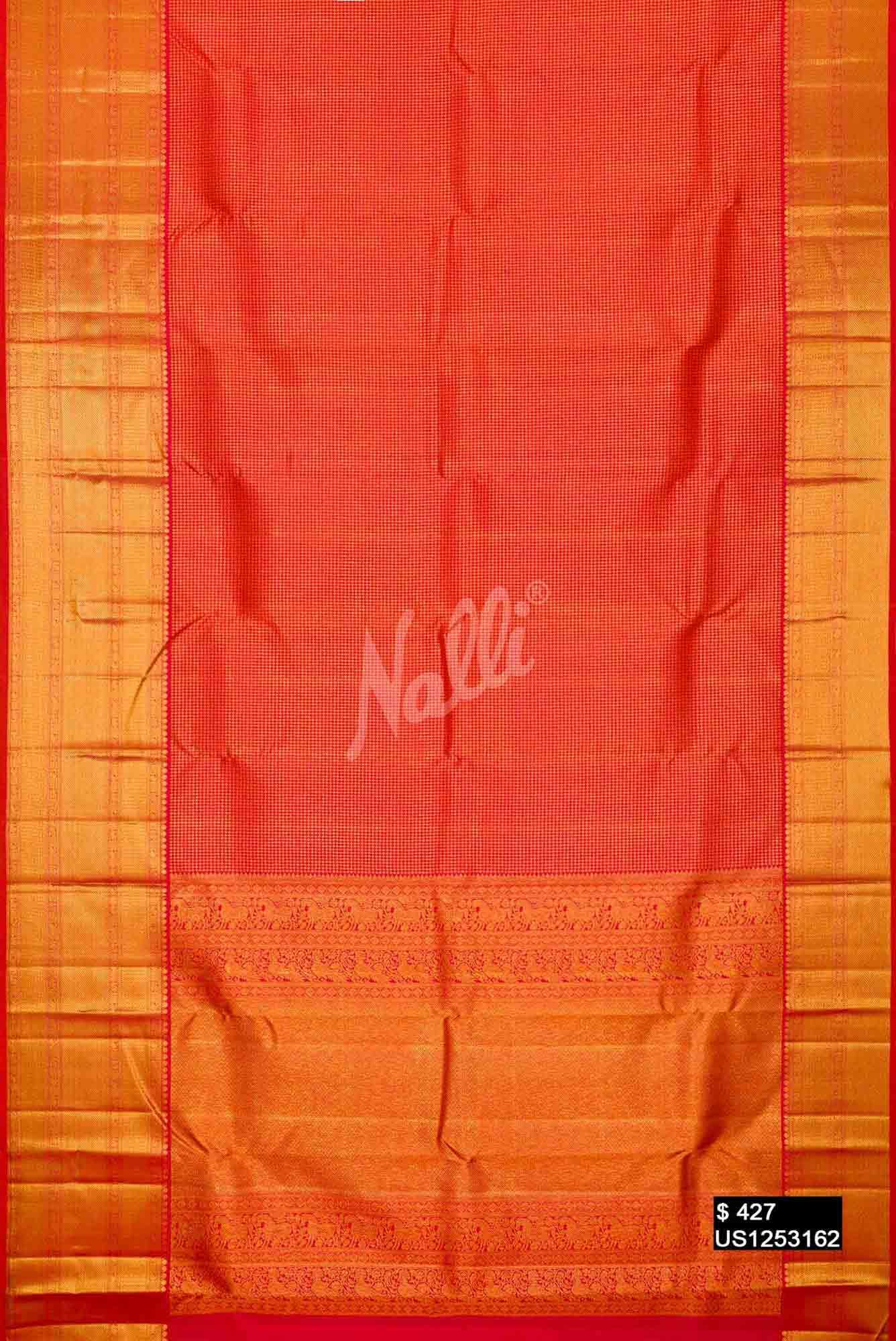 Orange Kanchipuram Silk Saree