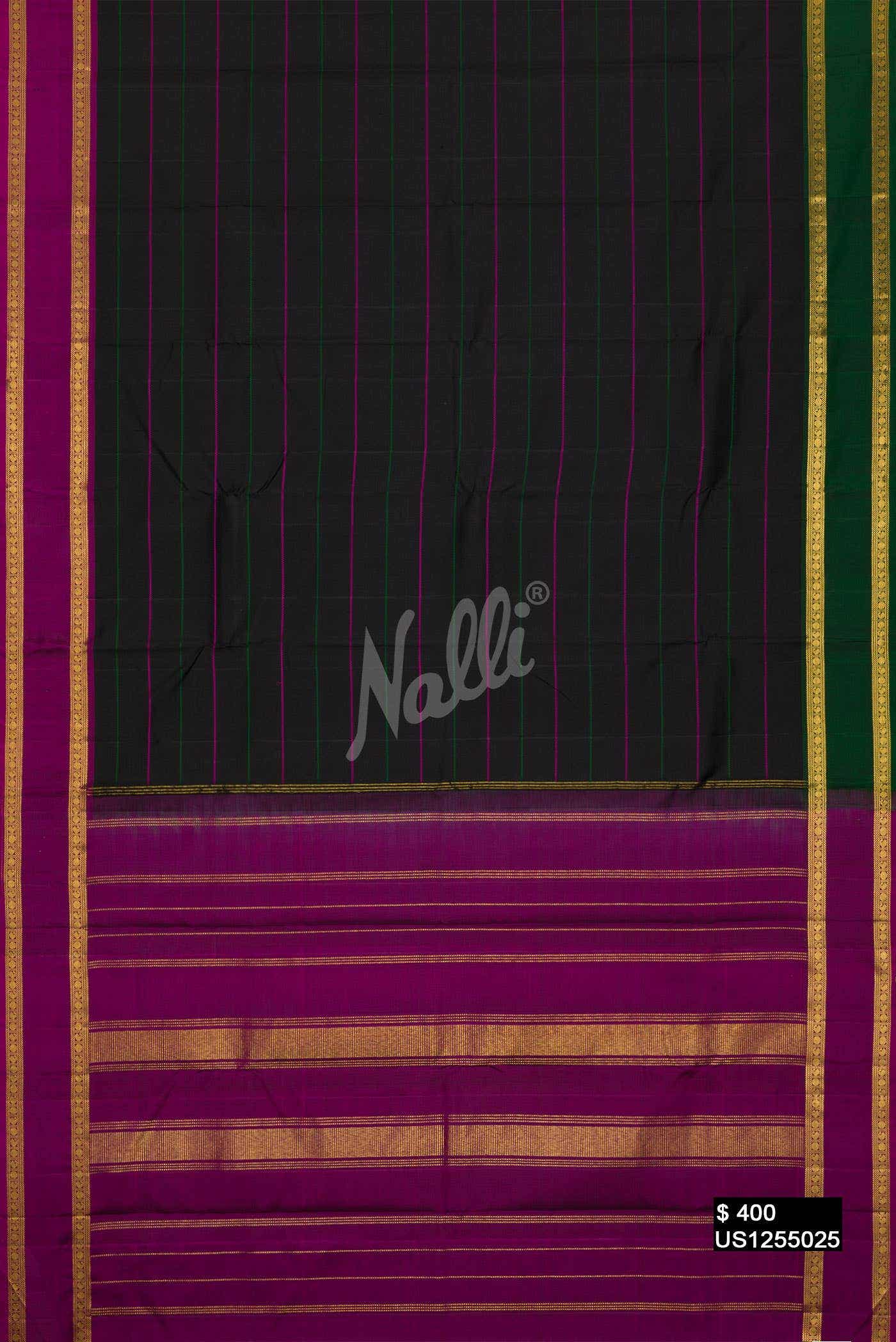 Black Kanchipuram Silk Saree