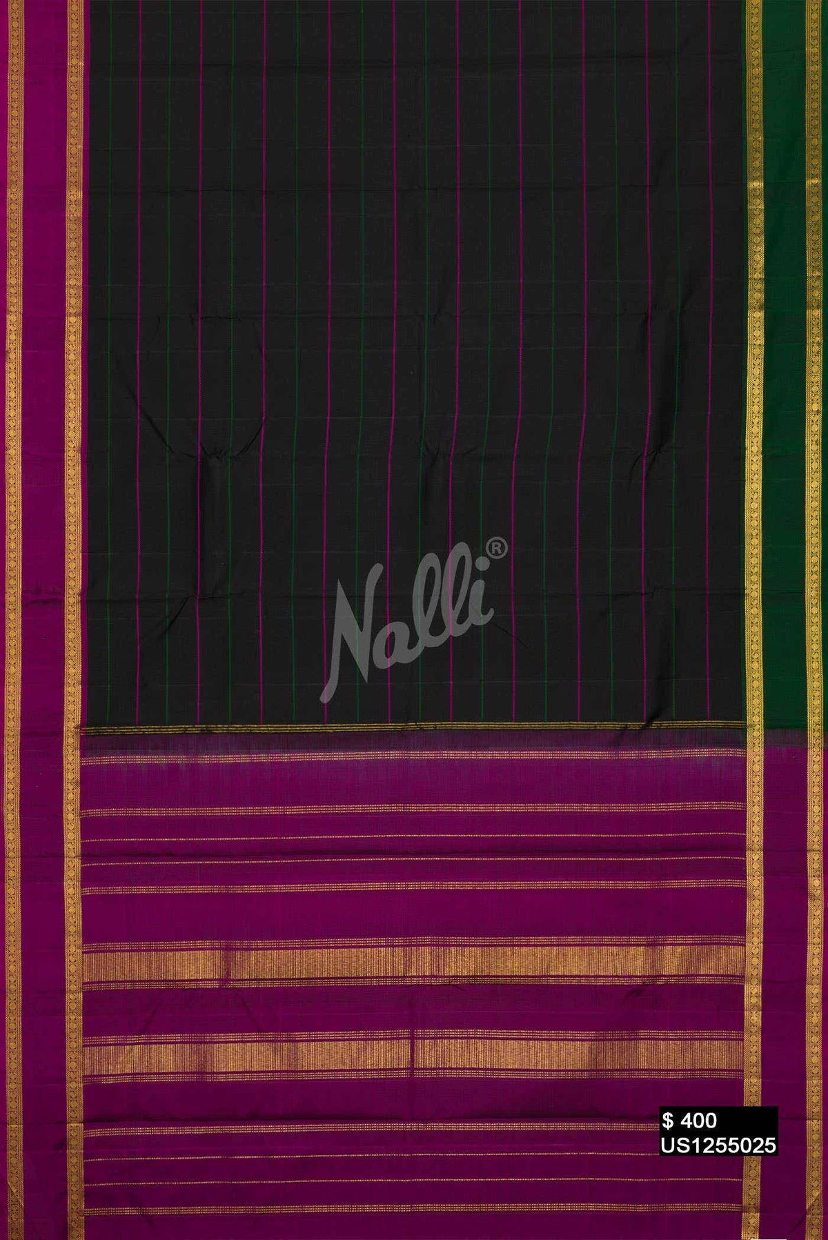 Black Kanchipuram Silk Saree