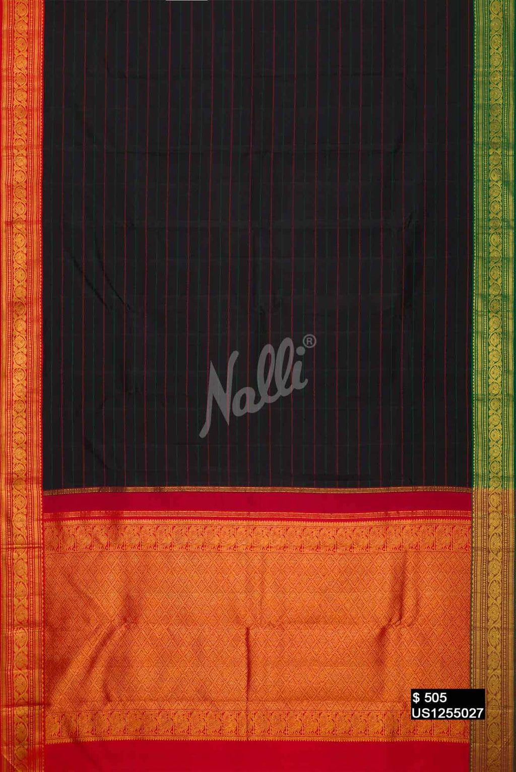 Black Kanchipuram Silk Saree