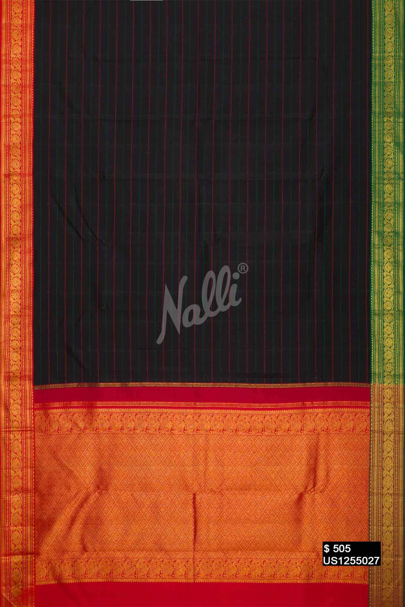 Black Kanchipuram Silk Saree