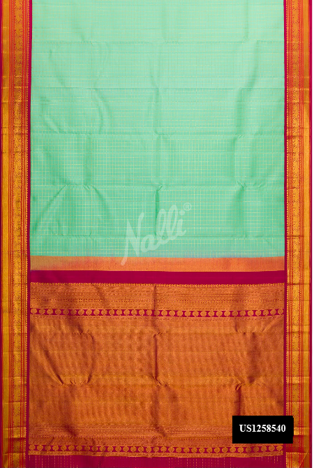 Sea Green Kanchipuram Silk Saree