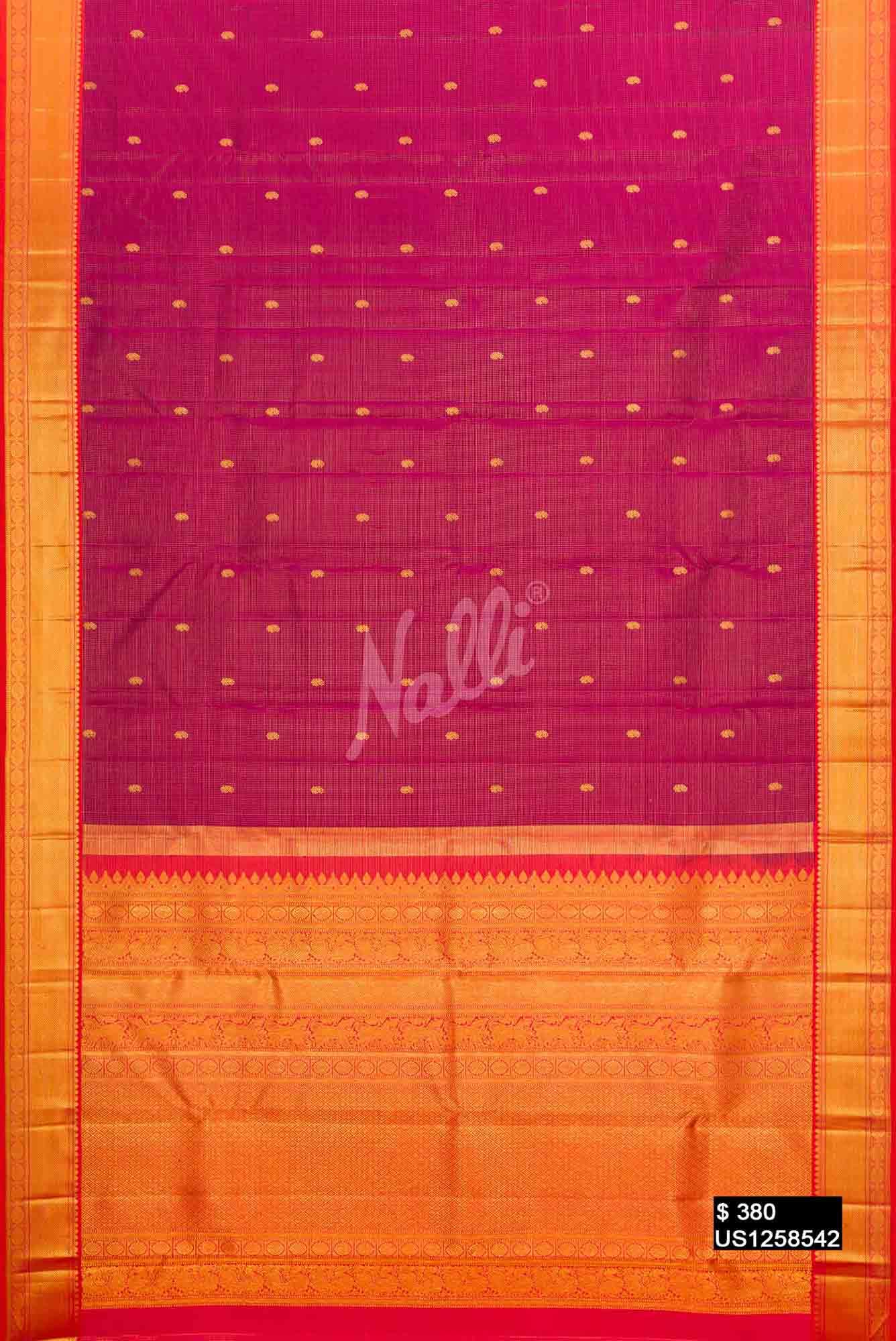 Magenta Kanchipuram Silk Saree